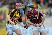 1 April 2012; David Collins, Galway, in action against Eoin Larkin, Kilkenny. Allianz Hurling League Division 1A, Round 5, Kilkenny v Galway, Nowlan Park, Kilkenny. Picture credit: Brian Lawless / SPORTSFILE