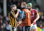 1 April 2012; Galway's Joe Canning gives water to Kilkenny's Paddy Hogan and Galway's Niall Burke. Allianz Hurling League Division 1A, Round 5, Kilkenny v Galway, Nowlan Park, Kilkenny. Picture credit: Brian Lawless / SPORTSFILE