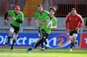 4 April 2012; Munster's Conor Murray, Paul O'Connell, Donnacha Ryan and James Coughlan in action during squad training ahead of their Heineken Cup Quarter-Final game against Ulster on Sunday. Munster Rugby Squad Training, Thomond Park, Limerick. Picture credit: Diarmuid Greene / SPORTSFILE