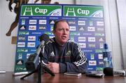 4 April 2012; Munster head coach Tony McGahan speaking during a press conference ahead of their Heineken Cup Quarter-Final game against Ulster on Sunday. Munster Rugby Press Conference, Thomond Park, Limerick. Picture credit: Diarmuid Greene / SPORTSFILE