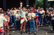 12 June 1988; A general view of England supporters prior to the UEFA European Football Championship Finals Group B match between England and Republic of Ireland at Neckarstadion in Stuttgart, Germany. Photo by Ray McManus/Sportsfile