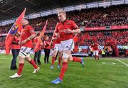 31 March 2012; Munster's James Coughlan and Keith Earls make their way out for the start of the game. Celtic League, Munster v Leinster, Thomond Park, Limerick. Picture credit: Diarmuid Greene / SPORTSFILE