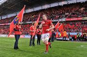 31 March 2012; Peter O'Mahony, Munster, makes his way out onto the pitch for the start of the game. Celtic League, Munster v Leinster, Thomond Park, Limerick. Picture credit: Diarmuid Greene / SPORTSFILE