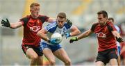 29 July 2017; Fintan Kelly of Monaghan in action against Seán Dornan, left, and Niall Donnelly of Down during the GAA Football All-Ireland Senior Championship Round 4B match between Down and Monaghan at Croke Park in Dublin. Photo by Piaras Ó Mídheach/Sportsfile