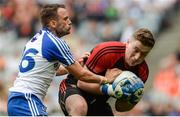 29 July 2017; Michael Cunningham of Down in action against Darren Freeman of Monaghan during the GAA Football All-Ireland Senior Championship Round 4B match between Down and Monaghan at Croke Park in Dublin. Photo by Piaras Ó Mídheach/Sportsfile
