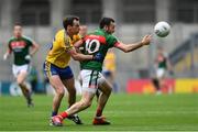 30 July 2017; Kevin McLoughlin of Mayo is tackled by Niall Kilroy of Roscommon during the GAA Football All-Ireland Senior Championship Quarter-Final match between Mayo and Roscommon at Croke Park in Dublin. Photo by Ramsey Cardy/Sportsfile