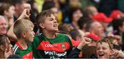 30 July 2017;Mayo supporters in the Cusack stand celebrate a score during the GAA Football All-Ireland Senior Championship Quarter-Final match between Mayo and Roscommon at Croke Park in Dublin. Photo by Ray McManus/Sportsfile