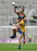 30 July 2017; Tom Parsons of Mayo in action against Tadgh O’Rourke of Roscommon during the GAA Football All-Ireland Senior Championship Quarter-Final match between Mayo and Roscommon at Croke Park in Dublin. Photo by Ramsey Cardy/Sportsfile