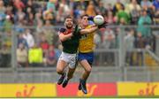 30 July 2017; Sean Mullooly of Roscommon in action against Aidan O'Shea of Mayo during the GAA Football All-Ireland Senior Championship Quarter-Final match between Mayo and Roscommon at Croke Park in Dublin. Photo by Piaras Ó Mídheach/Sportsfile