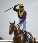 31 July 2017; Aubrey McMahon celebrates winning the Connacht Hotel (QR) Handicap on Whiskey Sour during the Galway Races Summer Festival 2017 at Ballybrit, in Galway. Photo by Cody Glenn/Sportsfile