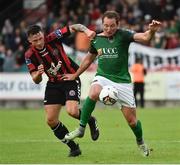 31 July 2017; Achille Campion of Cork City in action against Rob Cornwall of Bohemians during the SSE Airtricity League Premier Division match between Cork City and Bohemians at Turners Cross, in Cork. Photo by David Maher/Sportsfile