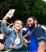 1 August 2017; Isa Nacewa of Leinster with a supporter during an open training session at Arklow RFC in Arklow, Co Wicklow. Photo by Ramsey Cardy/Sportsfile