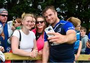 1 August 2017; Jamie Heaslip of Leinster with supporters during an open training session at Arklow RFC in Arklow, Co Wicklow. Photo by Ramsey Cardy/Sportsfile