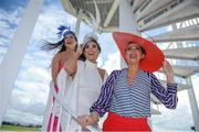 1 August 2017; Sisters, from right, Sophie Small, Danielle Small, and Charlene Small, from Galway City, during the Galway Races Summer Festival 2017 at Ballybrit, in Galway. Photo by Cody Glenn/Sportsfile