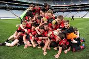 7 April 2012; Members of the St. Mary's team celebrate after the final whistle. All-Ireland Colleges Senior Football Championship Final, St. Marys, Edenderry, Co. Offaly v St. Michael's, Enniskillen, Co. Fermanagh, Croke Park, Dublin. Picture credit: Ray McManus / SPORTSFILE