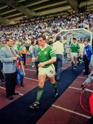 12 June 1988; Kevin Moran of Republic of Ireland makes his way out on to the pitch prior to the UEFA European Football Championship Finals Group B match between England and Republic of Ireland at Neckarstadion in Stuttgart, Germany. Photo by Ray McManus/Sportsfile