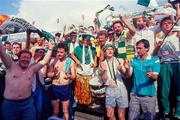 12 June 1988; A general view of Republic of Ireland supporters during the UEFA European Football Championship Finals Group B match between England and Republic of Ireland at Neckarstadion in Stuttgart, Germany. Photo by Ray McManus/Sportsfile