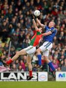 8 April 2012; Kieran Donaghy, Kerry, contests a kickout with Jason Gibbons, Mayo. Allianz Football League Division 1, Round 7, Kerry v Mayo, Austin Stack Park, Tralee, Co. Kerry. Picture credit: Brendan Moran / SPORTSFILE