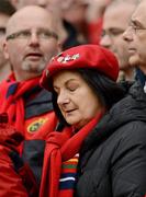 8 April 2012; A dejected Munster supporter late in the game. Heineken Cup Quarter-Final, Munster v Ulster, Thomond Park, Limerick. Picture credit: Stephen McCarthy / SPORTSFILE