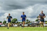 1 August 2017; Luke McGrath, left, Joey Carbery, centre, and Rory O'Loughlin of Leinster during an open training session at Arklow RFC in Arklow, Co Wicklow. Photo by Ramsey Cardy/Sportsfile