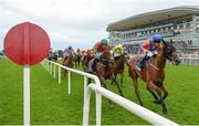 1 August 2017; Knockmaole Boy, with Leigh Roche up, cross the line to win the Caulfieldindustrial.com Handicap during the Galway Races Summer Festival 2017 at Ballybrit, in Galway. Photo by Cody Glenn/Sportsfile