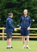 1 August 2017; Leinster head coach Leo Cullen, right, and scrum coach John Fogarty during an open training session at Arklow RFC in Arklow, Co Wicklow. Photo by Ramsey Cardy/Sportsfile