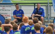 2 August 2017; Josh Van der Flier, left, and Devin Toner of Leinster have a Q&A session during a Bank of Ireland Leinster Rugby Summer Camp at Donnybrook Stadium in Donnybrook, Dublin. Photo by David Fitzgerald/Sportsfile