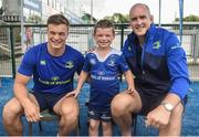 2 August 2017; Josh Van der Flier, left, and Devin Toner of Leinster pictured with Kevin Ross, son of former Leinster rugby player Mike Ross, during a Bank of Ireland Leinster Rugby Summer Camp at Donnybrook Stadium in Donnybrook, Dublin. Photo by David Fitzgerald/Sportsfile