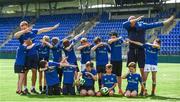 2 August 2017; Josh Van der Flier and Devin Toner of Leinster perform a 'dab' with kids during a Bank of Ireland Leinster Rugby Summer Camp at Donnybrook Stadium in Donnybrook, Dublin. Photo by David Fitzgerald/Sportsfile