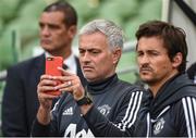 2 August 2017; Manchester United manager José Mourinho with Manchester United assistant manager Rui Faria prior to the International Champions Cup match between Manchester United and Sampdoria at the Aviva Stadium in Dublin. Photo by David Fitzgerald/Sportsfile