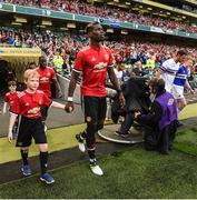 2 August 2017; Paul Pogba of Manchester United takes to the field ahead of the International Champions Cup match between Manchester United and Sampdoria at the Aviva Stadium in Dublin. Photo by David Fitzgerald/Sportsfile