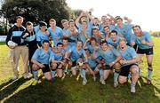 9 April 2012; UCD celebrate with the Fraser McMullen Cup. Fraser McMullen All-Ireland Under 21 Cup Final, UCD v Old Belvedere, Lakelands Park, Terenure, Dublin. Photo by Sportsfile