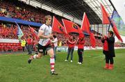 8 April 2012; Andrew Trimble, Ulster, makes his way out for the start of the game. Heineken Cup Quarter-Final, Munster v Ulster, Thomond Park, Limerick. Picture credit: Diarmuid Greene / SPORTSFILE