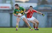 11 April 2012; Shane O'Carroll, Kerry, in action against John Cronin, Cork. Cadbury Munster GAA Football Under 21 Championship Final, Kerry v Cork, Austin Stack Park, Tralee, Co. Kerry. Picture credit: Diarmuid Greene / SPORTSFILE