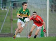 11 April 2012; Jack Sherwood, Kerry, in action against Mark Surgue, Cork. Cadbury Munster GAA Football Under 21 Championship Final, Kerry v Cork, Austin Stack Park, Tralee, Co. Kerry. Picture credit: Diarmuid Greene / SPORTSFILE
