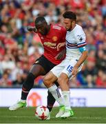 2 August 2017; Romelu Lukaku of Manchester United in action against Vasco Regini of Sampdoria during the International Champions Cup match between Manchester United and Sampdoria at the Aviva Stadium in Dublin. Photo by Sam Barnes/Sportsfile