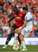 2 August 2017; Romelu Lukaku of Manchester United  in action against Vasco Regini of Sampdoria during the International Champions Cup match between Manchester United and Sampdoria at the Aviva Stadium in Dublin. Photo by Sam Barnes/Sportsfile