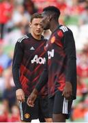 2 August 2017; Nemanja Matic and Paul Pogba of Manchester United ahead of the International Champions Cup match between Manchester United and Sampdoria at the Aviva Stadium in Dublin. Photo by David Fitzgerald/Sportsfile