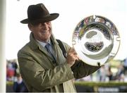 4 August 2017; Trainer Willie Mullins celebrates with the trophy after sending out Whiskey Sour and Declan McDonogh to win the Guinness Handicap during the Galway Races Summer Festival 2017 at Ballybrit, in Galway. Photo by Cody Glenn/Sportsfile
