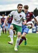 4 August 2017; Garry Buckley of Cork City in action against Conor Kane of Drogheda United during the SSE Airtricity League Premier Division match between Drogheda United and Cork City at United Park in Louth. Photo by David Maher/Sportsfile
