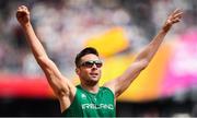 5 August 2017; Brian Gregan of Ireland celebrates after finishing third in his round 1 race of the Men's 400m event during day two of the 16th IAAF World Athletics Championships at the London Stadium in London, England. Photo by Stephen McCarthy/Sportsfile