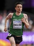 5 August 2017; Mark English of Ireland competes in round 1 of the Men's 800m event during day two of the 16th IAAF World Athletics Championships at the London Stadium in London, England. Photo by Stephen McCarthy/Sportsfile