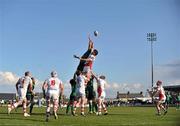 14 April 2012; Mike McCarthy, Connacht, and Robbie Diack, Ulster, contest a lineout. Celtic League, Connacht v Ulster, Sportsground, Galway. Picture credit: Barry Cregg / SPORTSFILE