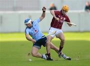 15 April 2012; Ross O'Carroll, Dublin, in action against Johnny Coen, Galway. Allianz Hurling League Division 1A Relegtion Play-off, Galway v Dublin, O'Connor Park, Tullamore, Co. Offaly. Photo by Sportsfile