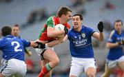 15 April 2012; Barry Moran, Mayo, in action against Kevin Keane, 2, and Anthony Maher, Kerry. Allianz Football League Division 1 Semi-Final, Kerry v Mayo, Croke Park, Dublin. Picture credit: Ray McManus / SPORTSFILE