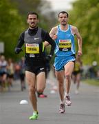 15 April 2012; Mark Kenneally, Clonliffe Harriers, right, on his way to winning the AAI Men's National 10km Championships at the SPAR Great Ireland Run 2012. Also pictured is Jesus Espana, Spain, who finish the SPAR Great Ireland Run in 7th position. Phoenix Park, Dublin. Picture credit: Stephen McCarthy / SPORTSFILE