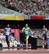 5 August 2017; Brian Gregan of Ireland, centre, approaches the line to finished third in round 1 of the Men's 400m event during day two of the 16th IAAF World Athletics Championships at the London Stadium in London, England. Photo by Stephen McCarthy/Sportsfile