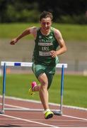 5 August 2017; Shane Monagle, Ireland, on his way to winning the Under 18 110m Hurdles event, during the Celtic Games Track and Field at Morton Stadium in Santry, Dublin. Photo by Tomás Greally/Sportsfile