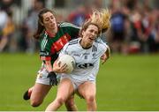 5 August 2017; Roisin Byrne of Kildare in action against Orla Conlon of Mayo during the TG4 All Ireland Senior Championship - Qualifier 4 match between Mayo and Kildare at Duggan Park in Ballinasloe, Co. Galway. Photo by Diarmuid Greene/Sportsfile