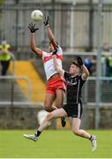 5 August 2017; Callum Brown of Derry  in action against Luke Towey of Sligo  during the Electric Ireland All-Ireland GAA Football Minor Championship Quarter-Final match between Derry and Sligo at Mac Cumhaill Park in Ballybofey, Donegal. Photo by Oliver McVeigh/Sportsfile